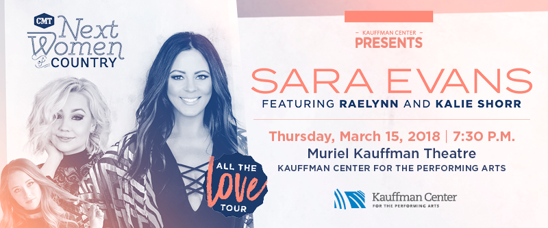 Sara Evans will perform at the Kauffman Center on March 15 with RaeLynn and Kalie Shorr