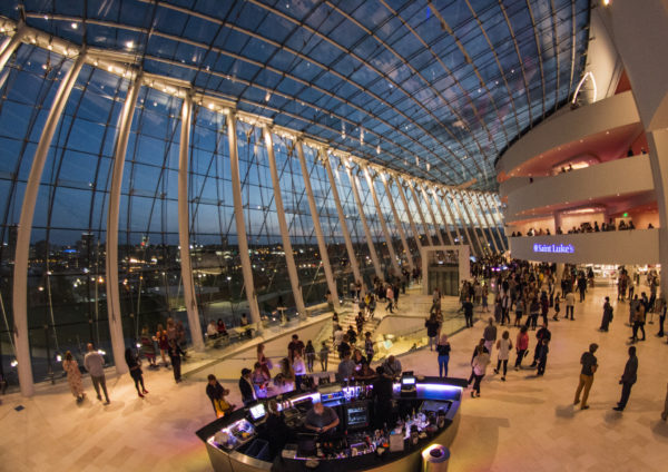 Visitors enjoy Brandmeyer Great Hall at the Kauffman Center for the Performing Arts.